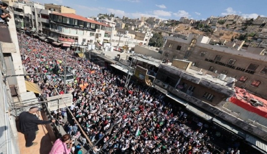 تظاهرات گسترده در اردن در محکومیت تجاوزات رژیم صهیونیستی به غزه