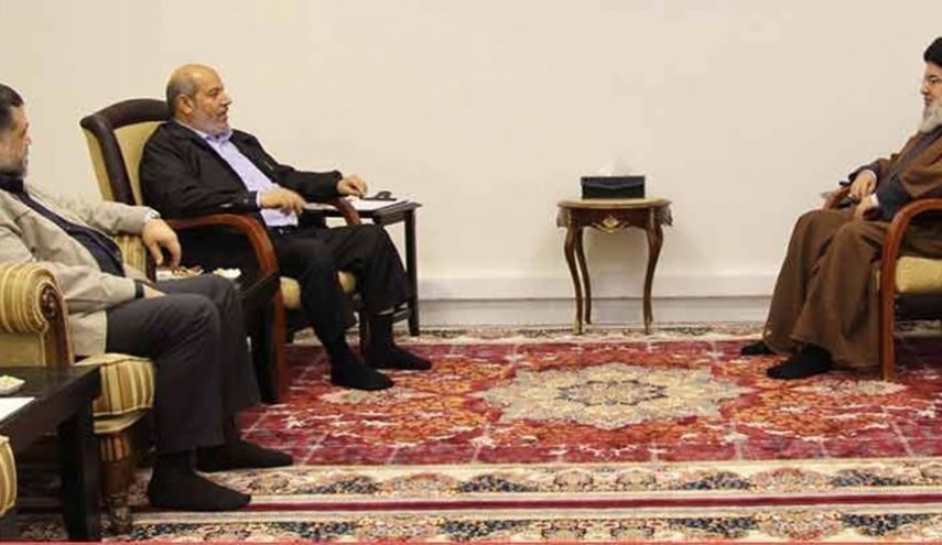 دیدار هیئتی از رهبران حماس با دبیرکل حزب الله لبنان