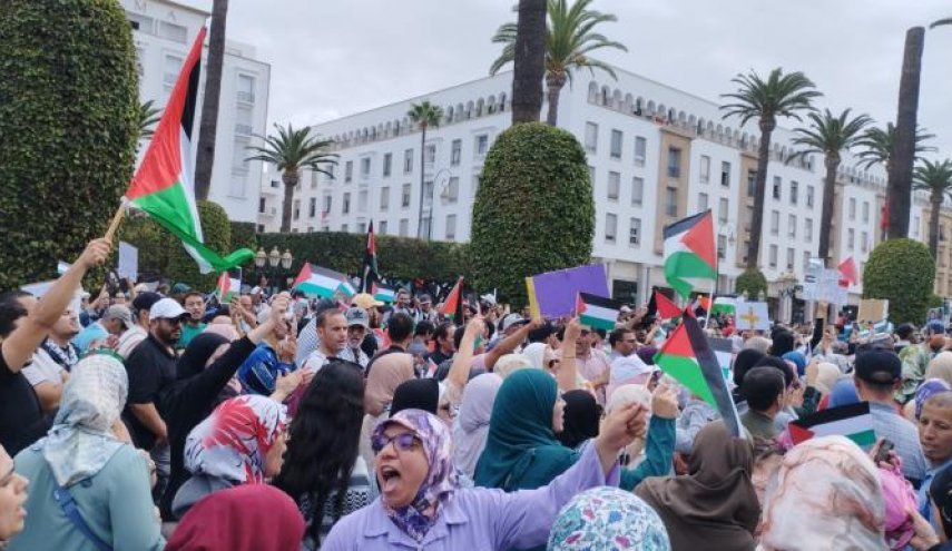 تظاهرات مردمی گسترده در 52 شهر مغرب در حمایت از غزه