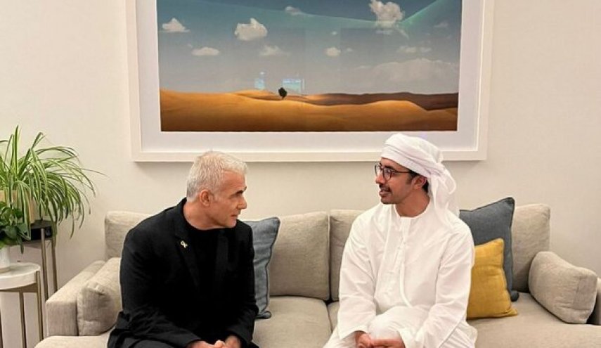 دیدار رهبر اپوزیسیون رژیم صهیونیستی با وزیر خارجه امارات در ابوظبی
