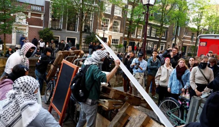 پلیس هلند با دانشجویان حامی فلسطین درگیر شد