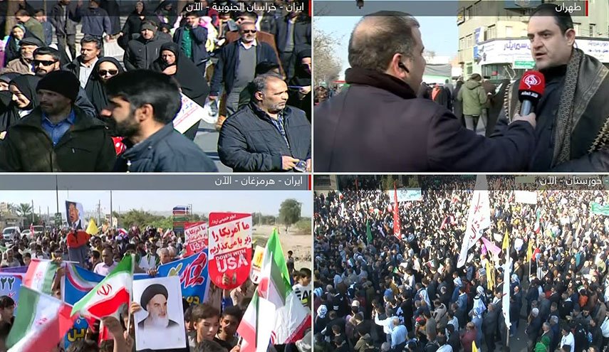 شاهد بالفيديو والصور.. مسيرات الذكرى الـ46 لانتصار الثورة الإسلامية في إيران