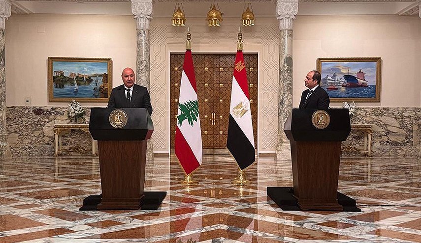 مؤتمر صحفي مشترك للرئيسين المصري واللبناني في القاهرة