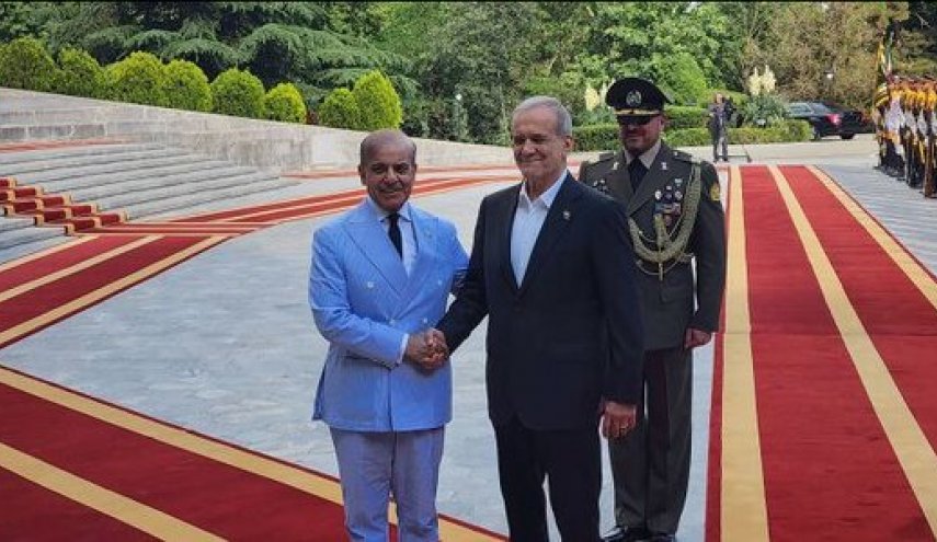 استقبال رسمی پزشکیان از شهباز شریف 