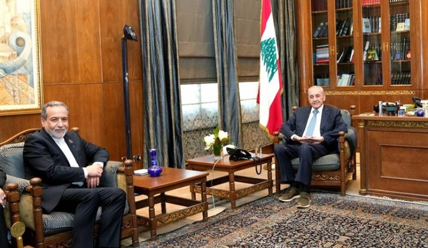 دیدار عراقچی با رئیس مجلس لبنان