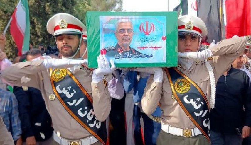 سپهبد شهید محمد باقری در قطعه ۲۴ بهشت زهرا خاکسپاری شد+فیلم