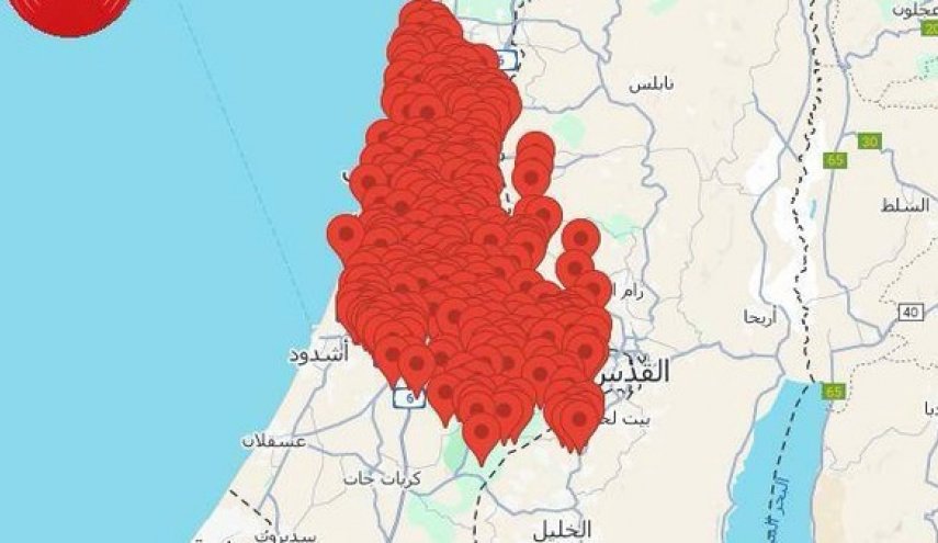 فعال شدن آژیر خطر در مناطق مختلف فلسطین اشغالی
