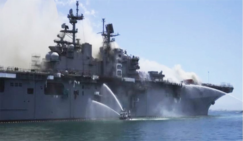 إخماد حريق اندلع بسفينة حربية أميركية قبالة سواحل اليابان