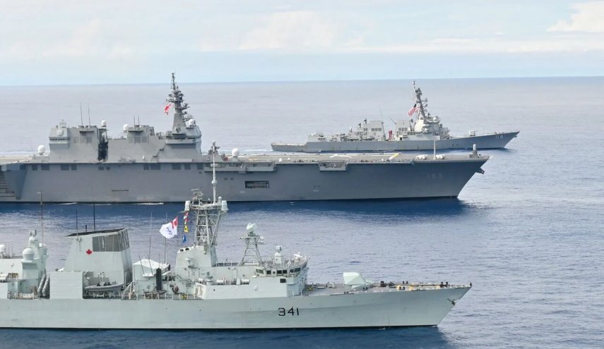 عبور ناوهای جنگی متحدان آمریکا از تنگه تایوان