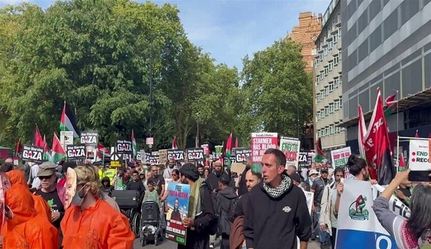 تظاهرات حاشدة في لندن تندد بإستمرار العدوان على غزة وحصارها