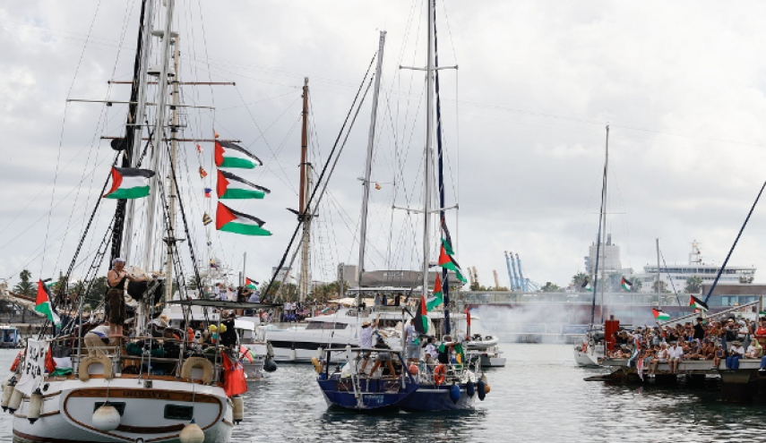 حرکت کشتی های ناوگان «صمود» از ایتالیا به سمت غزه