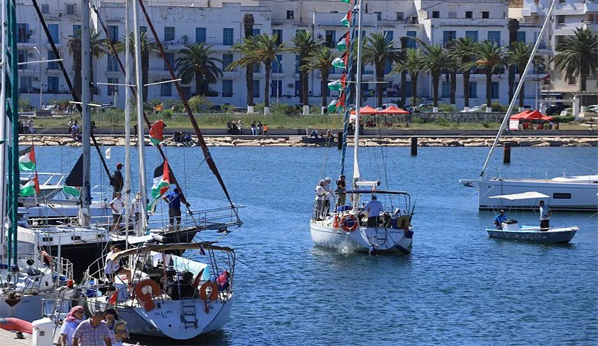 سفينة عمر المختار الليبية تنطلق للالتحاق بأسطول الصمود