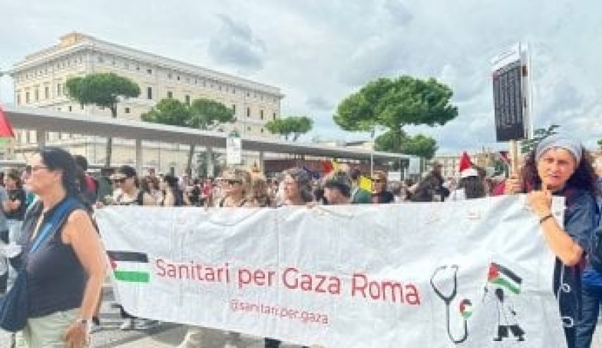 تظاهرات گسترده ایتالیایی ها در محکومیت نسل کشی در غزه 