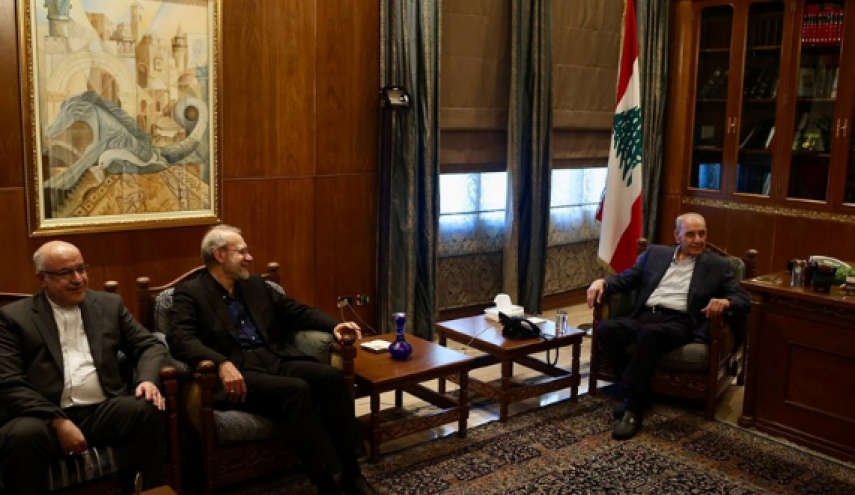 دیدار لاریجانی با رئیس مجلس لبنان