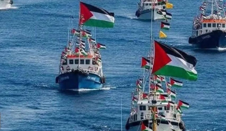 ورود ناوگان صمود به منطقه خطر در نزدیکی سواحل غزه / کشتی «آلما» هدف اختلال قرار گرفت