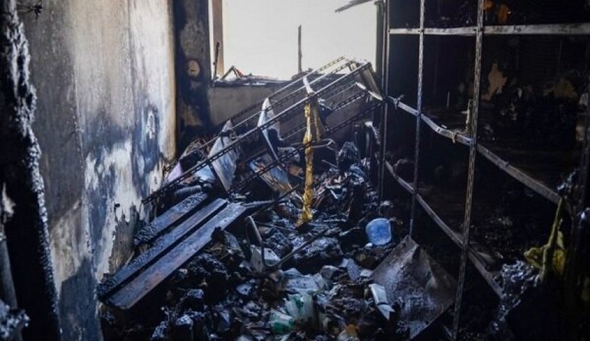 آتش سوزی در بیمارستانی در سوریه
