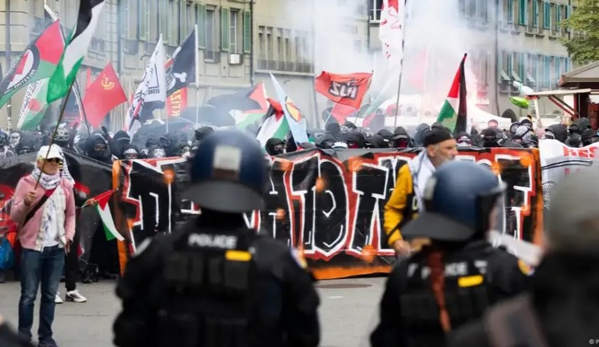 درگیری پلیس سوئیس با حامیان فلسطین/۲۰ نفر زخمی و صدها معترض بازداشت شدند 
