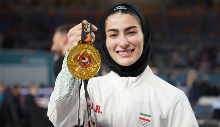 غلشاد نجاد تحرز أول ذهبية عالمية في تاريخ الكاراتيه الإيراني للسيدات