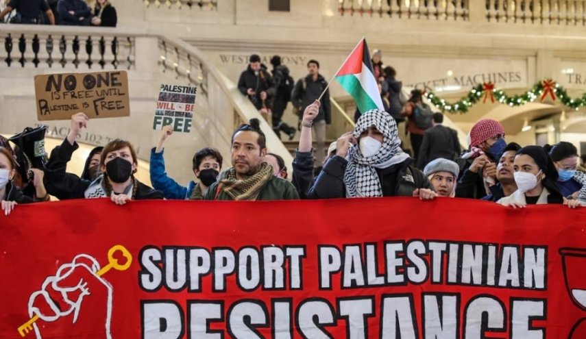 تظاهرات در نیویورک برای اعلام همبستگی با ملت فلسطین