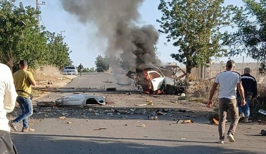 حمله پهپادی رژیم صهیونیستی به اطراف صیدا در جنوب لبنان