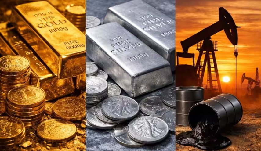 کاهش ۵ درصدی بهای نفت؛ قیمت طلا افزایش یافت