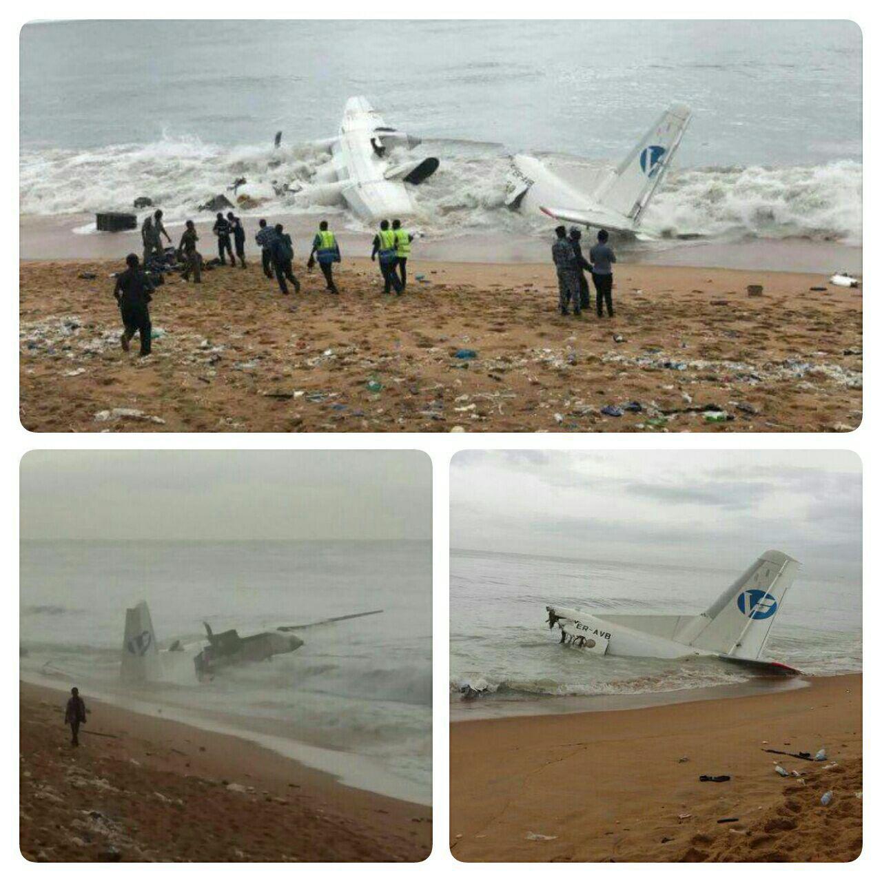 تصاوير هواپيماي سقوط کرده در ابيجان ساحل عاج