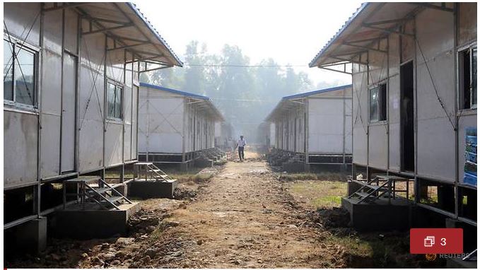 یک اردوگاه در دست احداث برای روهینگیا در میانمار