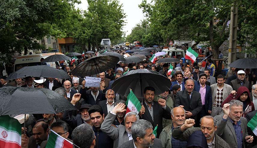 مسيرات حاشدة في انحاء ايران تنديداً بالسياسات الامريكية+ صور