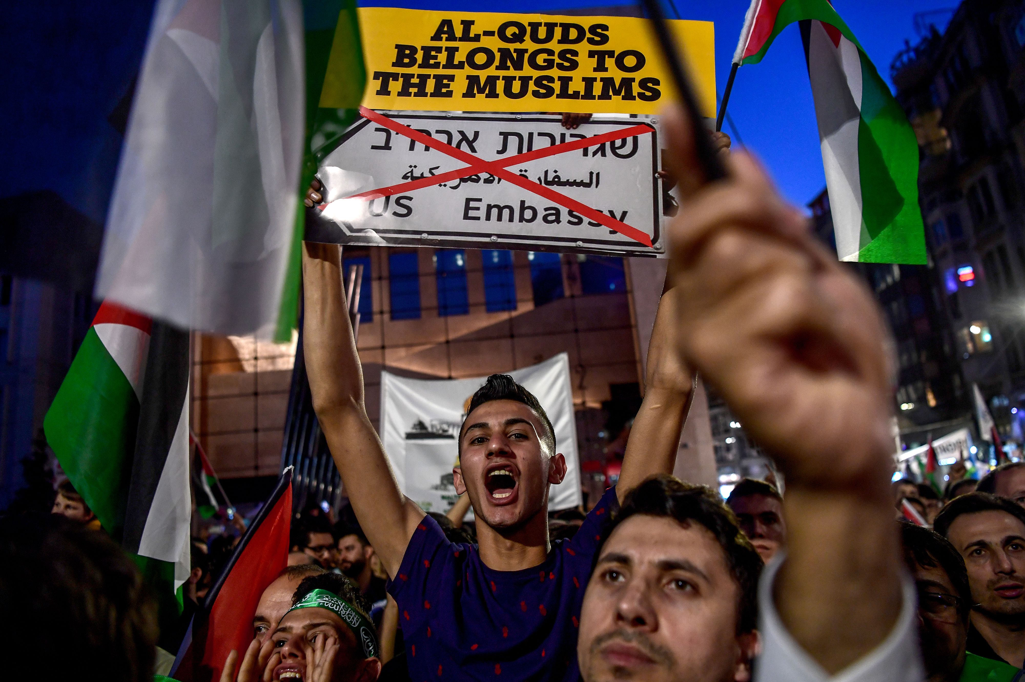 مظاهرات فى أمريكا ضد نقل سفارة واشنطن إلى القدس