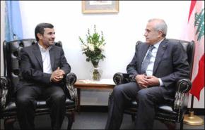 الرئيس اللبناني يتسلم رسالة من الرئيس أحمدي نجاد