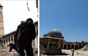 چگونه شورشیان مسجد اموی حلب را منفجر کردند+ فیلم