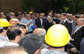 اسد در مراسم بزرگداشت روز کارگر حضور یافت