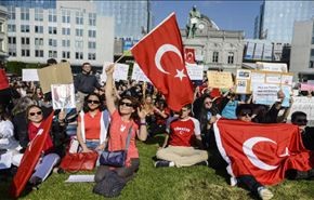 تظاهرات ضد اردوغان در پایتخت بلژیک