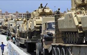ارتش مصر در تدارك عمليات نظامي در سيناي شمالي