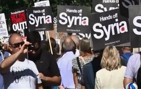 تظاهرة في لندن ضد الهجوم العسكري على سوريا+فيديو