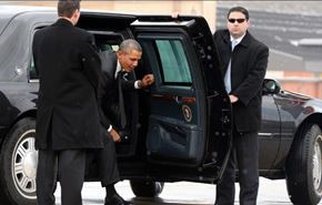 دویدن اوباما در کاخ سفید با اجبار همسرش + فیلم