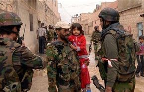 کنترل ارتش سوریه بر ساختمانهای حومه یبرود + فیلم