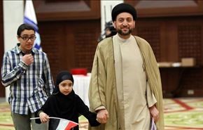 عکس سید عمار حکیم و فرزندانش در انتخابات عراق