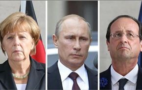 بوتين يؤكد لميركل وهولاند أهمية وقف إطلاق النار بأوكرانيا
