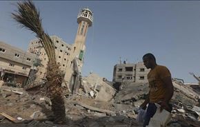 تخریب کامل یک مسجد در بمباران غزه
