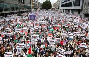 هزاران نفر در لندن، جنایات اسرائیل را محکوم کردند