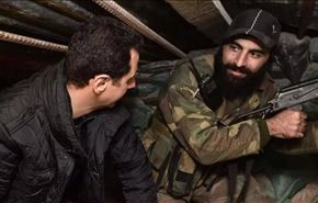 بشار اسد در جمع سربازان در خط مقدم + فیلم