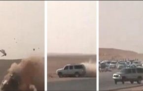 فيديو مرعب لمفحط تنقلب سيارته ويطير في الهواء