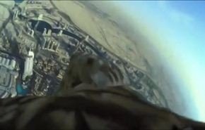 فيديو: طائر يهبط على يد صاحبه من أعلى نقطة في برج خليفة