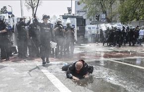 درگیری پلیس استانبول با کارگران معترض