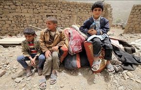 اطفال يبيتون في الحفر بصعدة للإحتماء من القصف السعودي+صورة