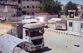 لحظه ورود خودروی بمبگذاری شده از ترکیه به سوریه + فیلم