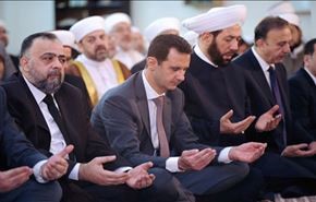 الرئيس الأسد يؤدي صلاة عيد الفطر في جامع الحمد بدمشق+صور