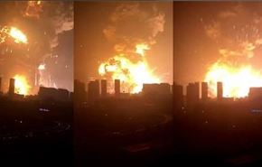 فيديو/ لحظة حدوث الانفجار الهائل في مدينة تيانجين الصينية