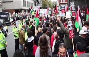 احتجاجات أمام سفارات كيان الاحتلال في أوروبا وكندا وأستراليا+فيديو